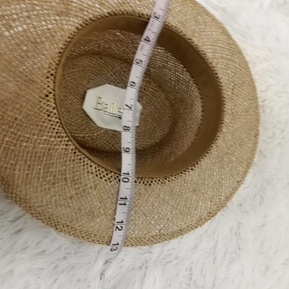 Bailey L Straw Hat Genuine Brown Trim USA Fedora - Picture 7 of 10